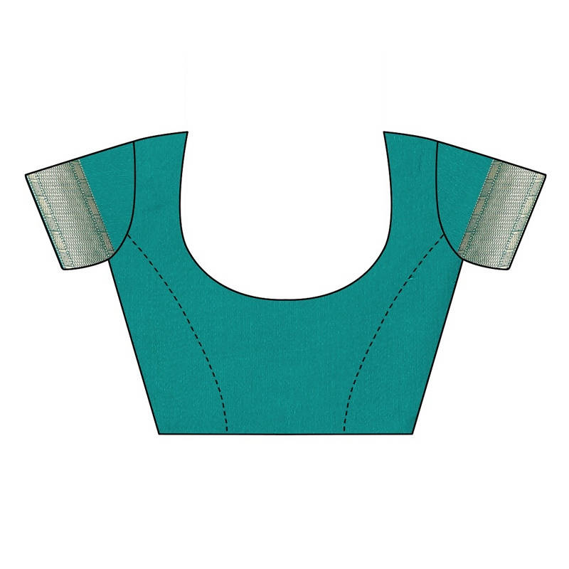 Vamika Banarasi Jacquard Weaving Green Saree (Siri Green) Blouse