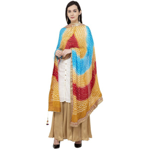 A R Silk Bandhej Multi Gota Fancy Dupatta Color Multi color Dupatta or Chunni