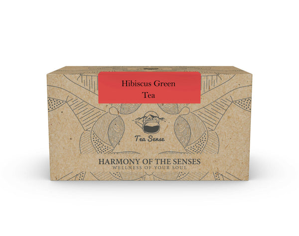 Tea Sense Hibiscus Green Tea Bags Box - Distacart