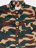 Thumbnail for Manet Boys Full Sleeves Camouflage Printed Shirt - Green - Distacart