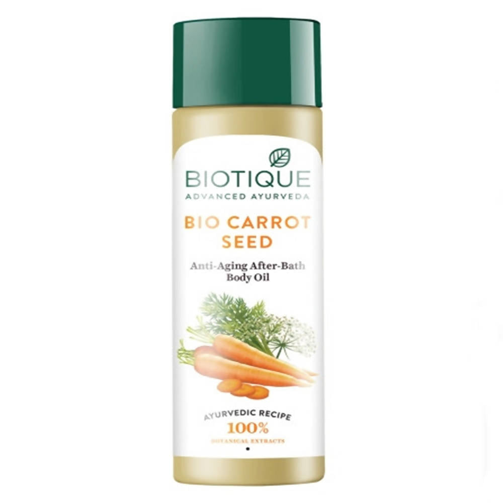 Biotique Advanced Ayurveda Bio Carrot Seed Anti-Aging After-Bath Body Oil 120Ml