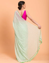 Thumbnail for Suta Lime Green Polka Printed Pure Cotton Saree - Distacart