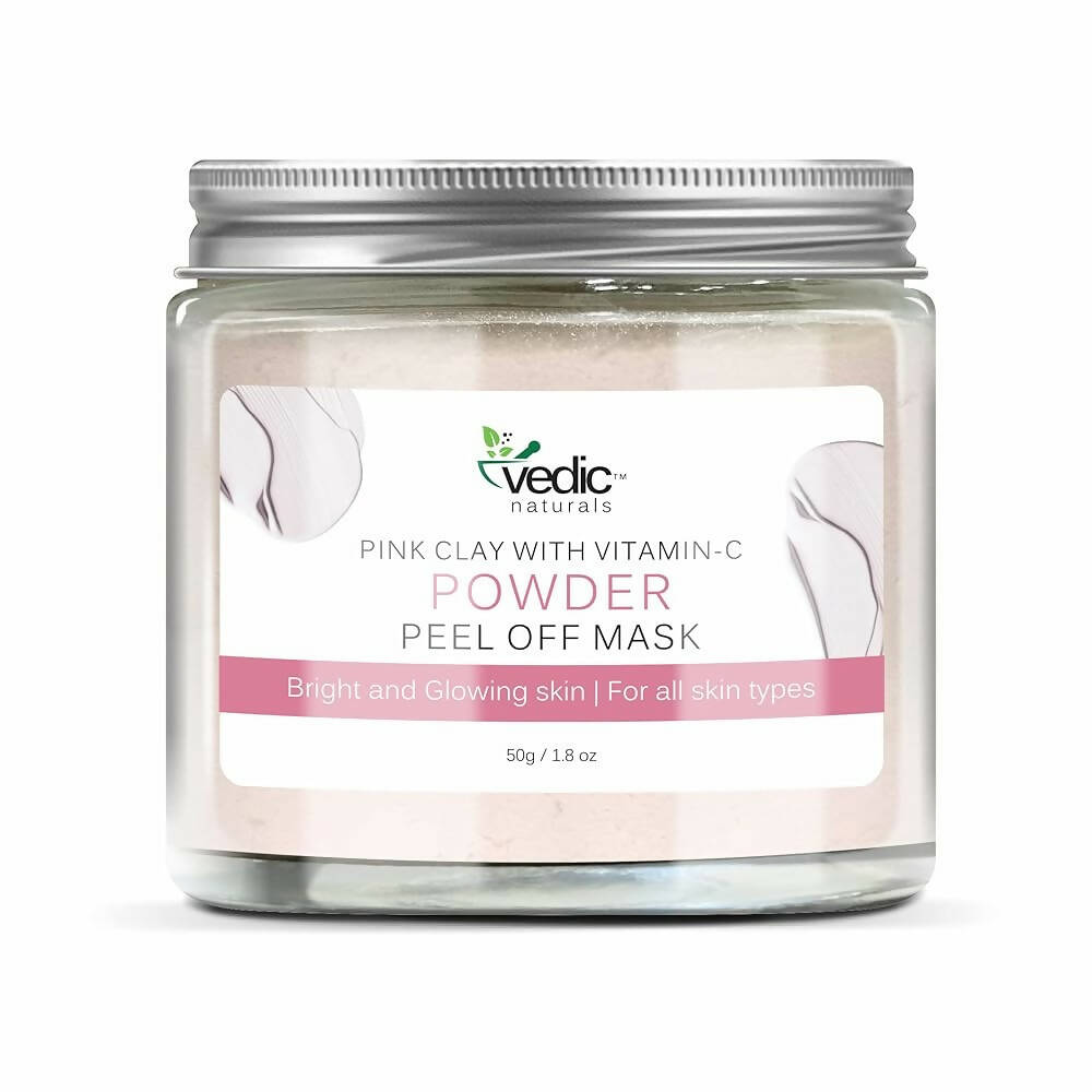 Vedic Naturals Pink Clay With Vitamin-C Powder Peel Off Mask - Distacart
