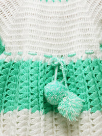 Thumbnail for ChutPut Hand knitted Crochet Baby Wool Dress - Green - Distacart