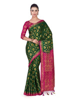 Thumbnail for Mimosa Women's Green Kanchipuram Silk Saree - Distacart