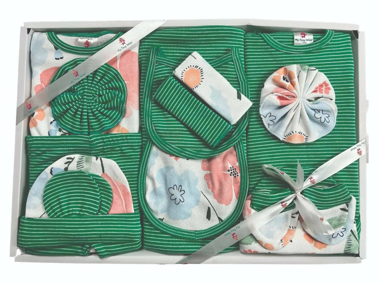 My Tiny Wear Full Sleeves New Born Baby Gift Set - Green - Distacart