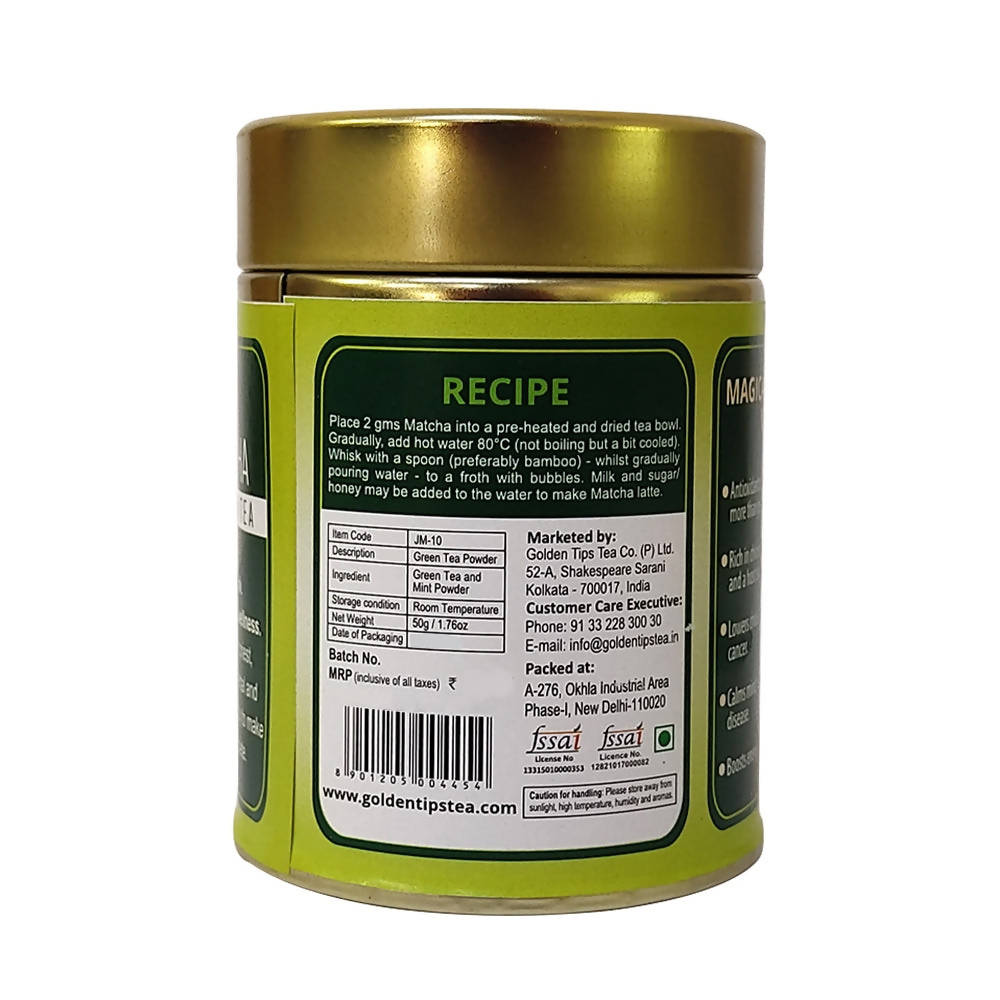 Golden Tips Mint Matcha Japanese Green Tea - Distacart