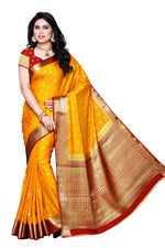 Thumbnail for Mimosa Women's Traditional Crepe Kanjivaram Silk Gold Saree - Distacart