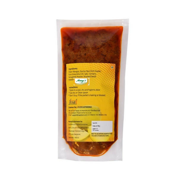 Amoga's Pickles Factory Andhra Authentic Mango Avakaya Pickle without Garlic - Distacart