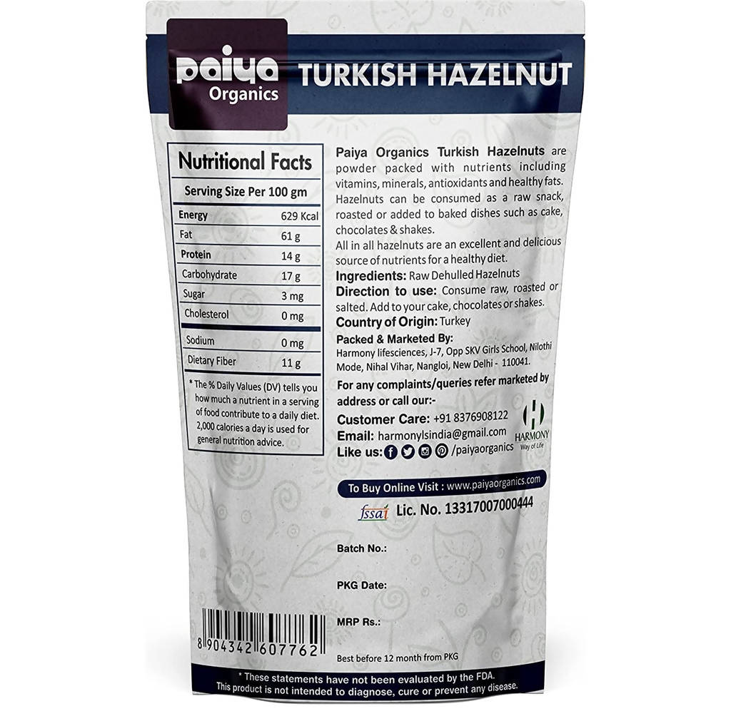Paiya Organics Turkish Hazelnut - Distacart