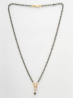 Thumbnail for NVR Women Ethnic Gold-Plated Beaded Mangalsutra With Ad Stone - Distacart