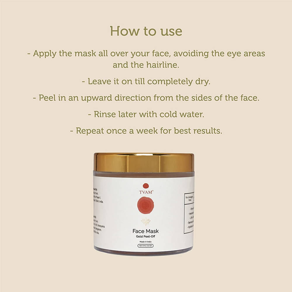 Tvam Gold Peel Off Face Mask - Distacart