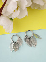 Thumbnail for NVR Women Gold-Toned Leaf Shaped Drop Earrings - Distacart