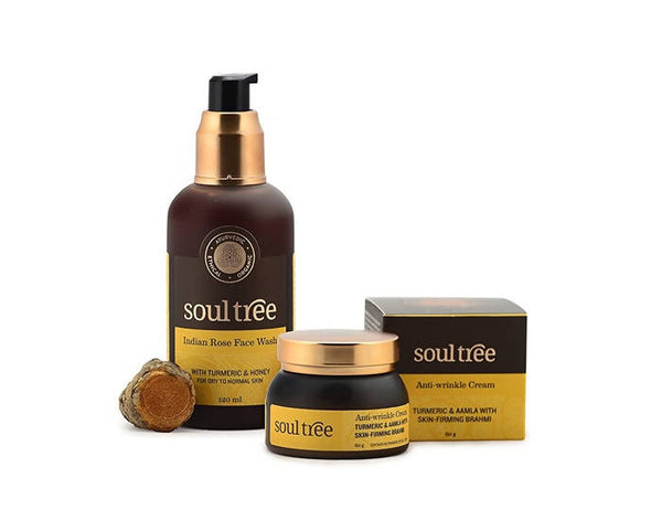 Soultree Indian Rose Face Wash & Anti-Wrinkle Cream Set