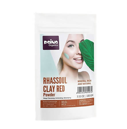 Paiya Organics Rhassoul Red Clay Powder Face Pack - Distacart