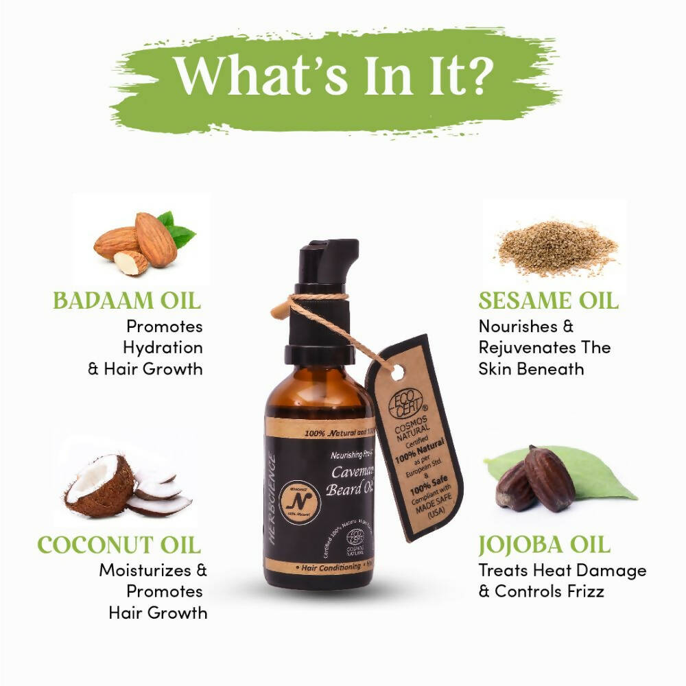 Herbcience Nourishing Pro-V Caveman Beard Oil - Distacart
