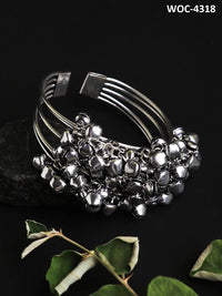 Thumbnail for Mominos Fashion Johar Kamal Oxidised Silver Ghungroo Bracelet