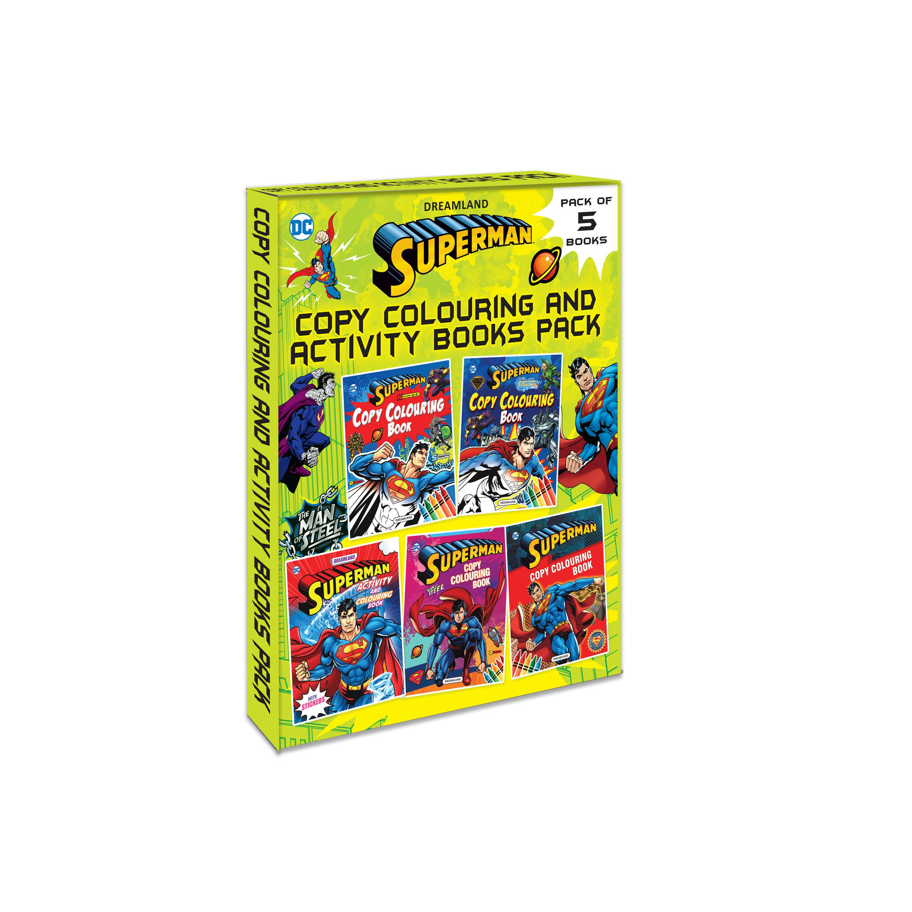 Dreamland Superman Copy Colouring and Activity Books Pack (A Pack of 5 Books) - Distacart