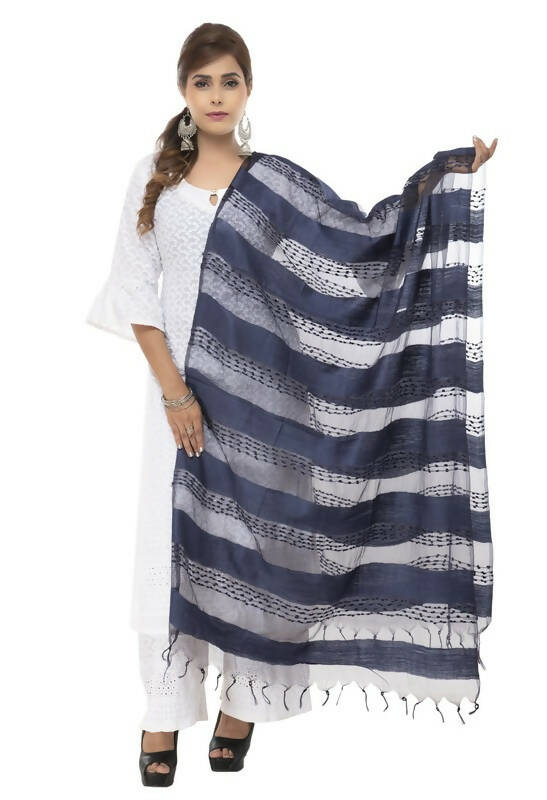 Mominos Fashion Moeza Cotton Payal Design Navy Blue Dupatta - Distacart