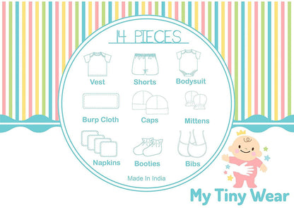 My Tiny Wear Full Sleeves New Born Baby Gift Set - Greyish Blue - Distacart
