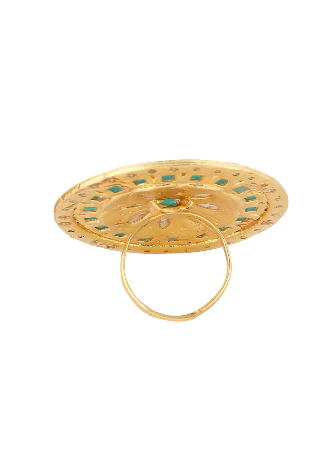 NVR Women's Traditional Kundan Meenakari Gold Plated Ajustable Finger Ring - Distacart