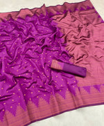 Thumbnail for DEIANA'S Beautiful Golden Jari with New Design Soft Lichi Silk Saree - Pink - Distacart