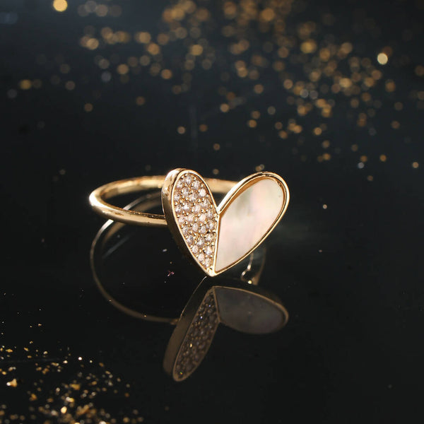 NVR Women's Gold-Plated Stylish Ring With Ad Stones - Distacart