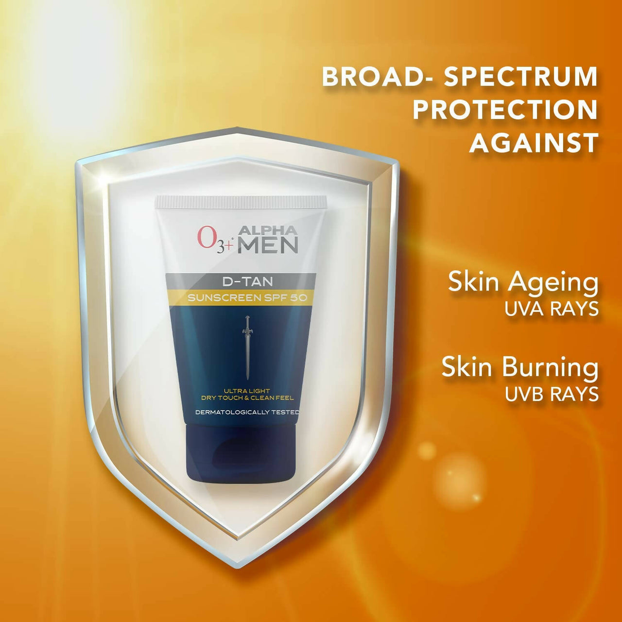 Professional O3+ Alpha Men D-Tan Sunscreen SPF 50 - Distacart