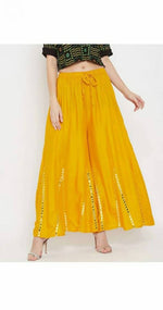 Thumbnail for Mominos Fashion Yellow Mirror Work Palazzo