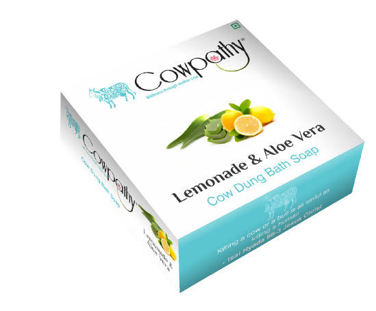 Cowpathy Lemonade & Aloe Vera Cow Dung Bath Soap (75Gm) - Distacart