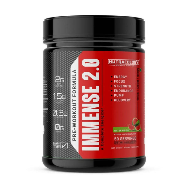 Nutracology Immense 2.0 Pre-Workout For Performance Strength & Energy Boost - Distacart