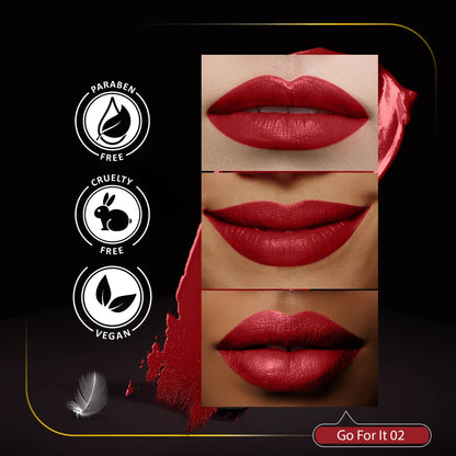 Faces Canada Comfy Matte Creme Lipstick - Go For It 02 - Distacart