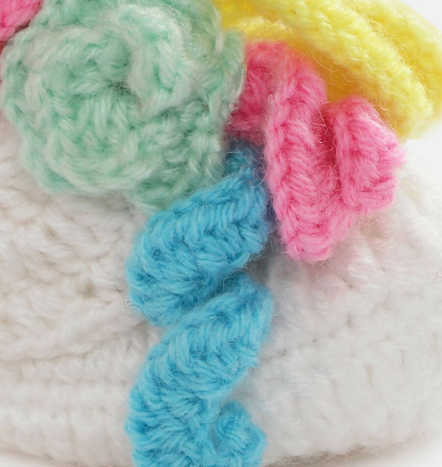 Chutput Kids Woollen Hand Knitted Flower Detailed Booties - White - Distacart