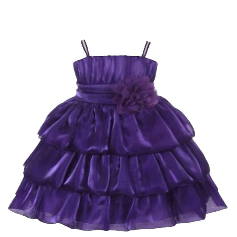 Asmaani Baby Girl's Purple Colour Satin A-Line Maxi Full Length Dress (AS-DRESS_22169) - Distacart
