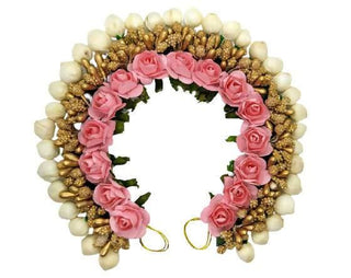 Peach Rose & Gold Gajra