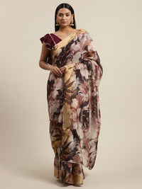 Thumbnail for Ahalyaa Women's Multi Color Chanderi Digital Print Floral Saree - Distacart