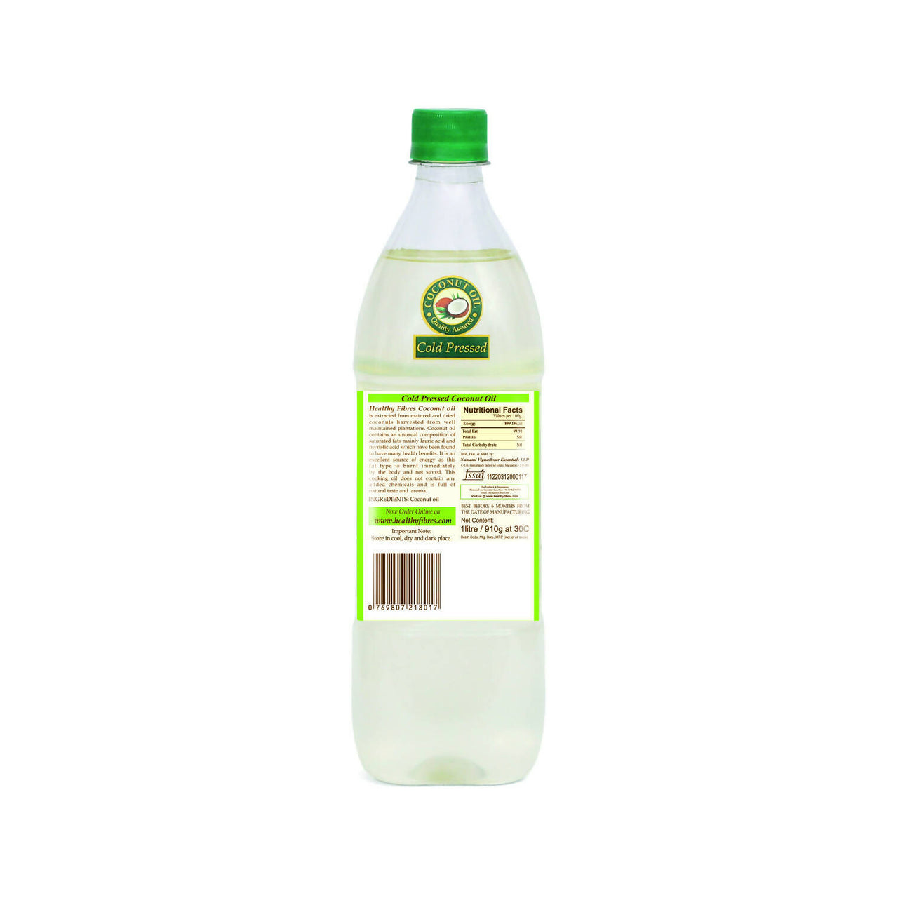 Healthy Fibres Cold Pressed Coconut Oil - Distacart