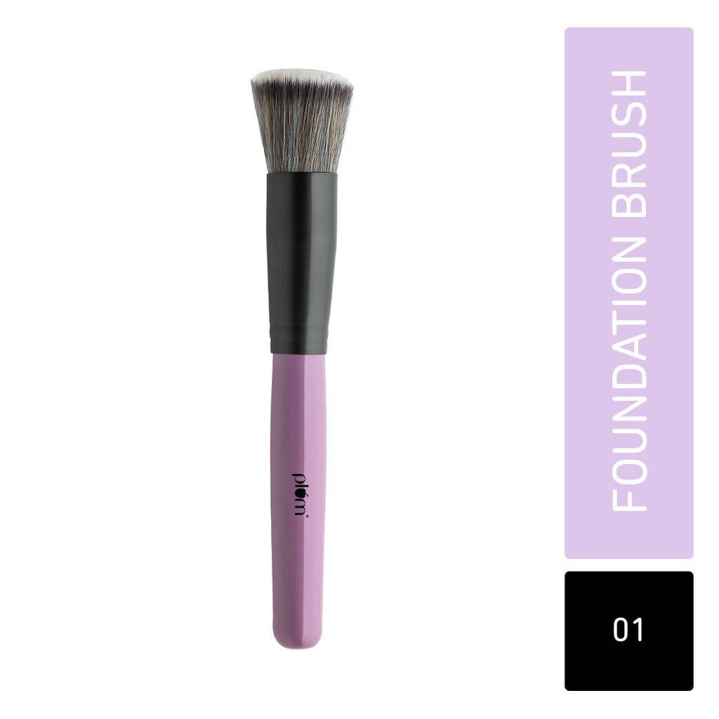 Plum Soft Blend Foundation Brush Easy Pick-up 01 - Distacart