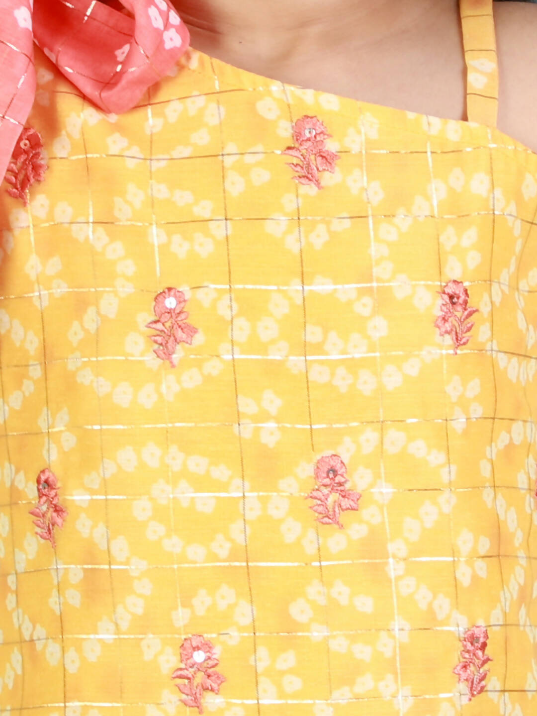 Lil Drama Girls Kurta Sharara Set - Yellow - Distacart