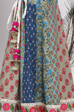 Thumbnail for Little Bansi Cotton Embroidery Kurta With Lehenga & Tussel - White & Multicolor - Distacart