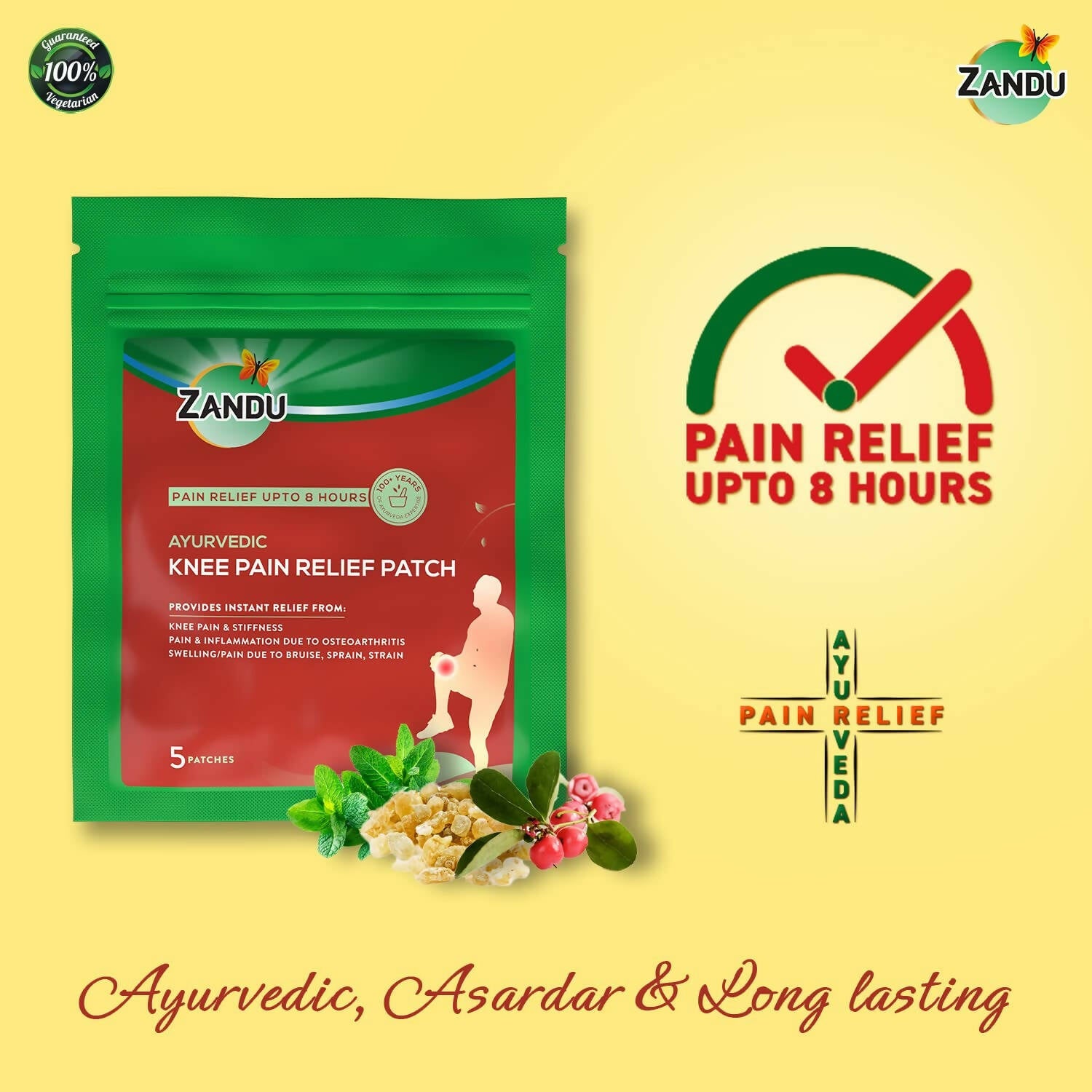 Zandu Ayurvedic Knee Pain Relief Patch - Distacart