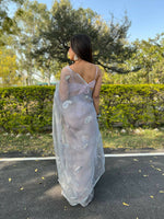 Thumbnail for Vastrasky Grey Organza Saree - Distacart