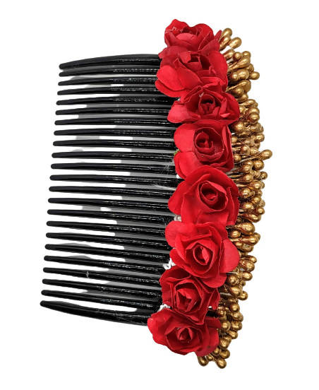 Red & Gold Flower Hair Comb online