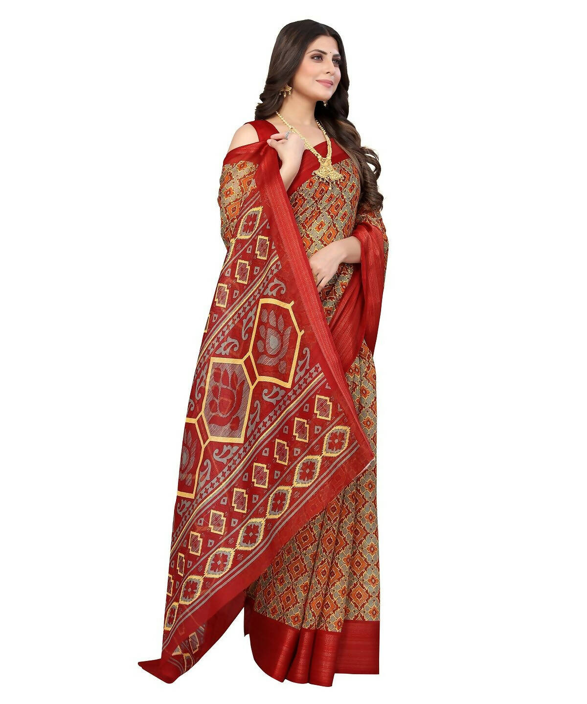 Vamika Cotton Grey Jari Border Bollywood Style Saree (VASU GREY) - Distacart