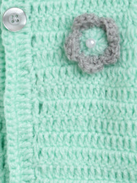 Thumbnail for ChutPut Hand knitted Crochet Maharani Wool Dress - Green - Distacart