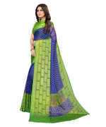 Thumbnail for Vamika Blue Chiffon Brasso Bollywood Style Woven Saree (DIMPLE BLUE) - Distacart