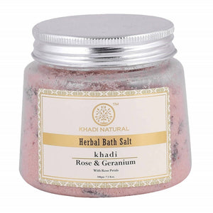Khadi Natural Rose & Geranium With Rose Petals Bath Salt