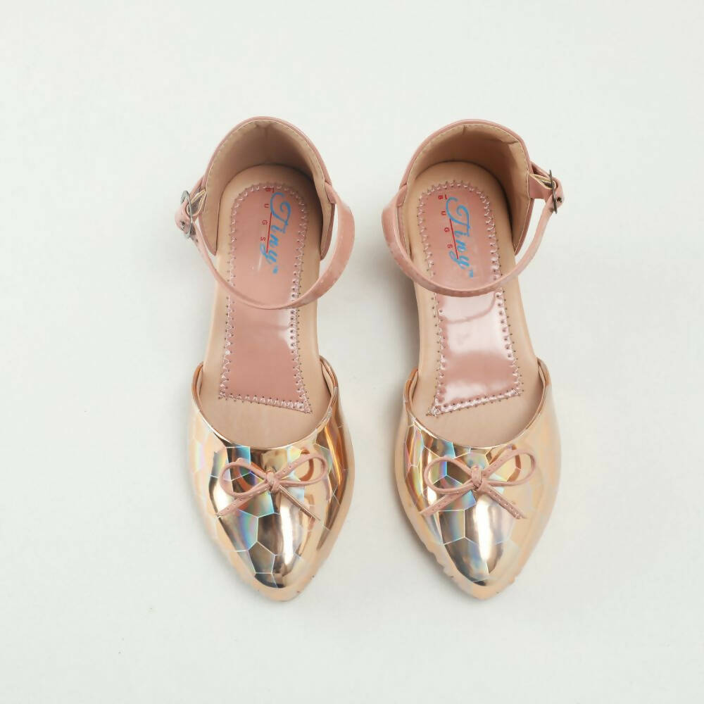 Tiny Bugs Girls Party Wear Ballerinas Heels - Peach - Distacart
