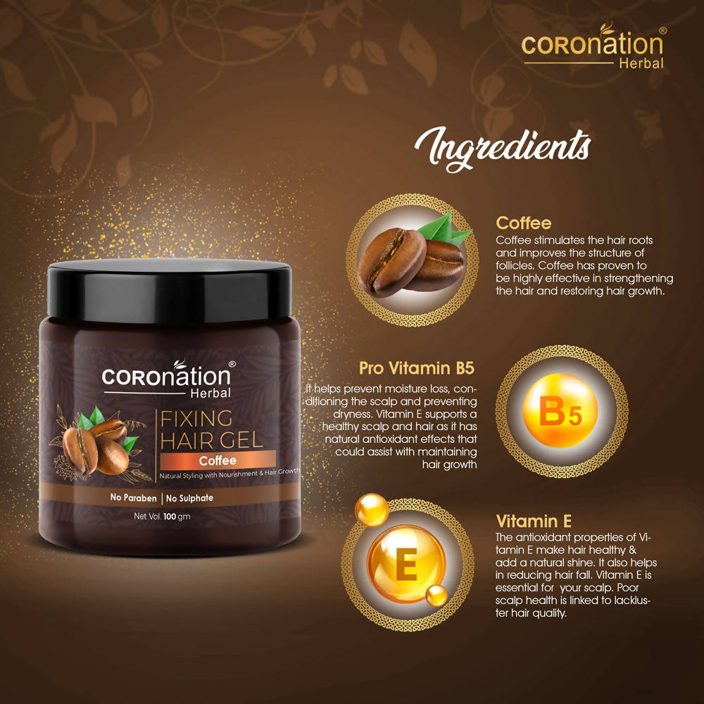 Coronation Herbal Coffee Fixing Hair Gel - Distacart