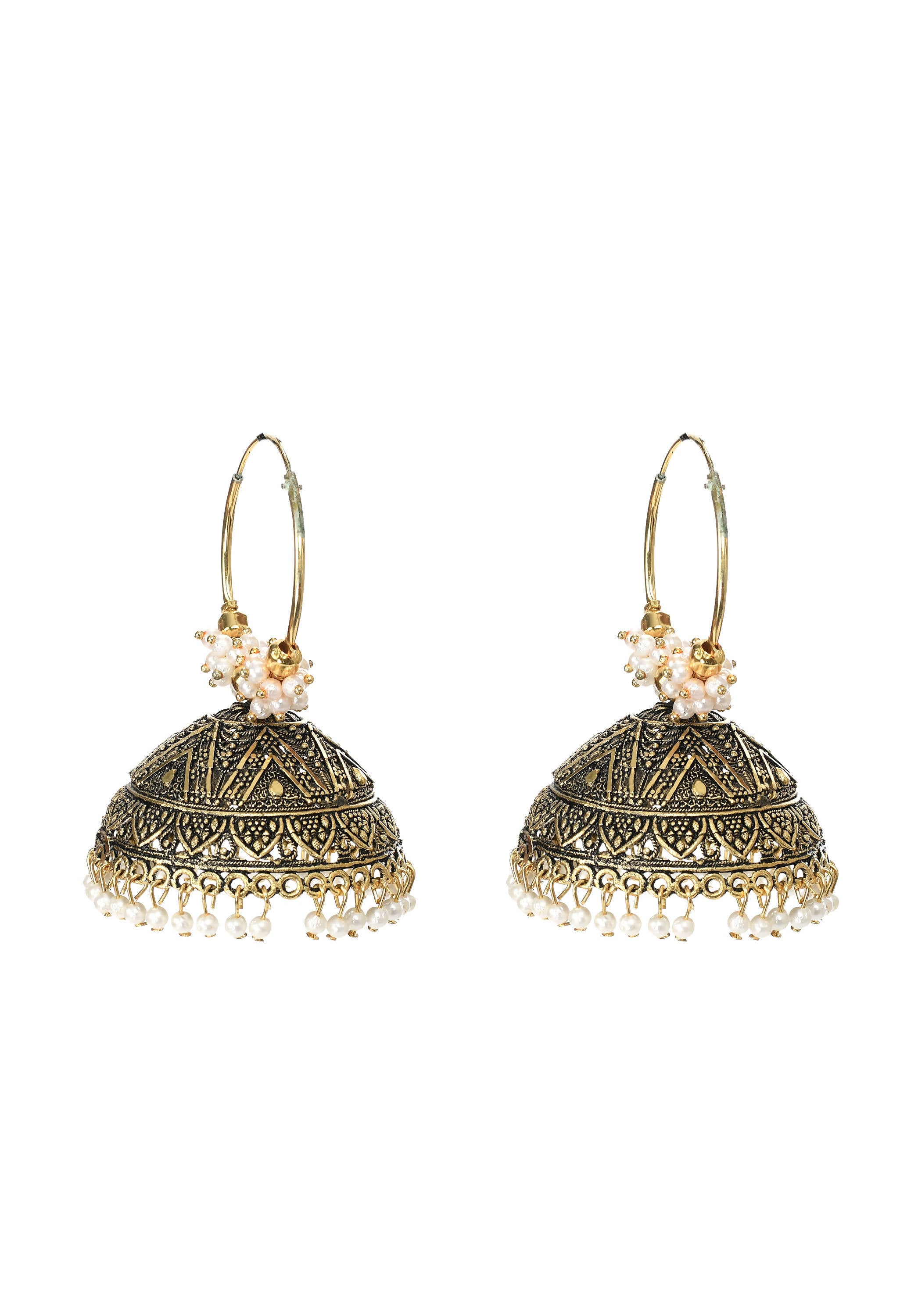 Mominos Fashion Johar Kamal Latest Designer Golden Color Jhumkas - Distacart